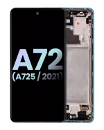Samsung A72 (A725 / 2021) (Servis Paketi) (Harika Mavi) İçin Çerçeveli ekran Orijinal Ekranı