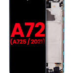 Samsung A72 İle Uyumlu Çerçeveli ekran OLED Ekranı (A725 / 2021) (6.67") (Aftermarket Plus) (Harika Mavi)