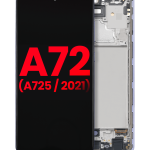 Samsung A72 İle Uyumlu Çerçeveli ekran OLED Ekranı (A725 / 2021) (6.67") (Aftermarket Plus (Harika Menekşe)