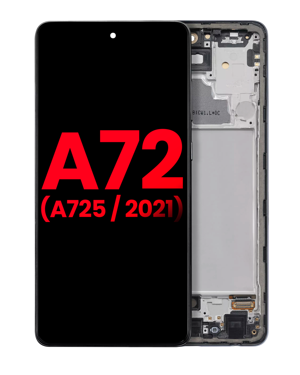 Samsung A72 İle Uyumlu Çerçeveli ekran OLED Ekranı (A725 / 2021) (6.67") (Aftermarket Plus(Harika Siyah)