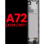 Samsung A72 İle Uyumlu Çerçeveli ekran OLED Ekranı (A725 / 2021) (6.67") (Aftermarket Plus(Harika Siyah)