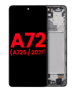 Samsung A72 İle Uyumlu Çerçeveli ekran OLED Ekranı (A725 / 2021) (6.67") (Aftermarket Plus(Harika Siyah)