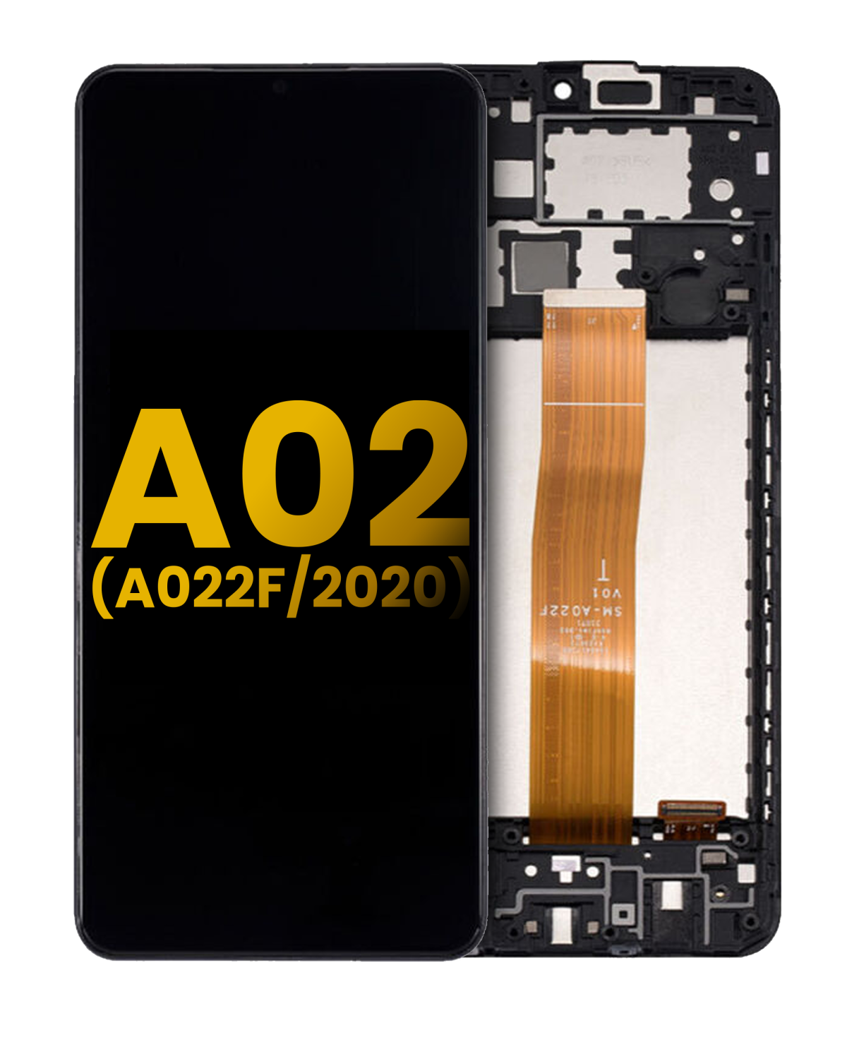 Samsung Galaxy A02 İle Uyumlu İçin Çerçeveli ekran (A022F 2020) Orijinal (Tüm Renkler)  LCD Ekranı Uyumlu