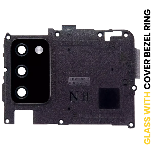 Samsung Galaxy A02 S İle Uyumlu Arka Kamera Lensi Çerçeveli Halkalı (A025 2020) (Siyah) (N Sürümü)