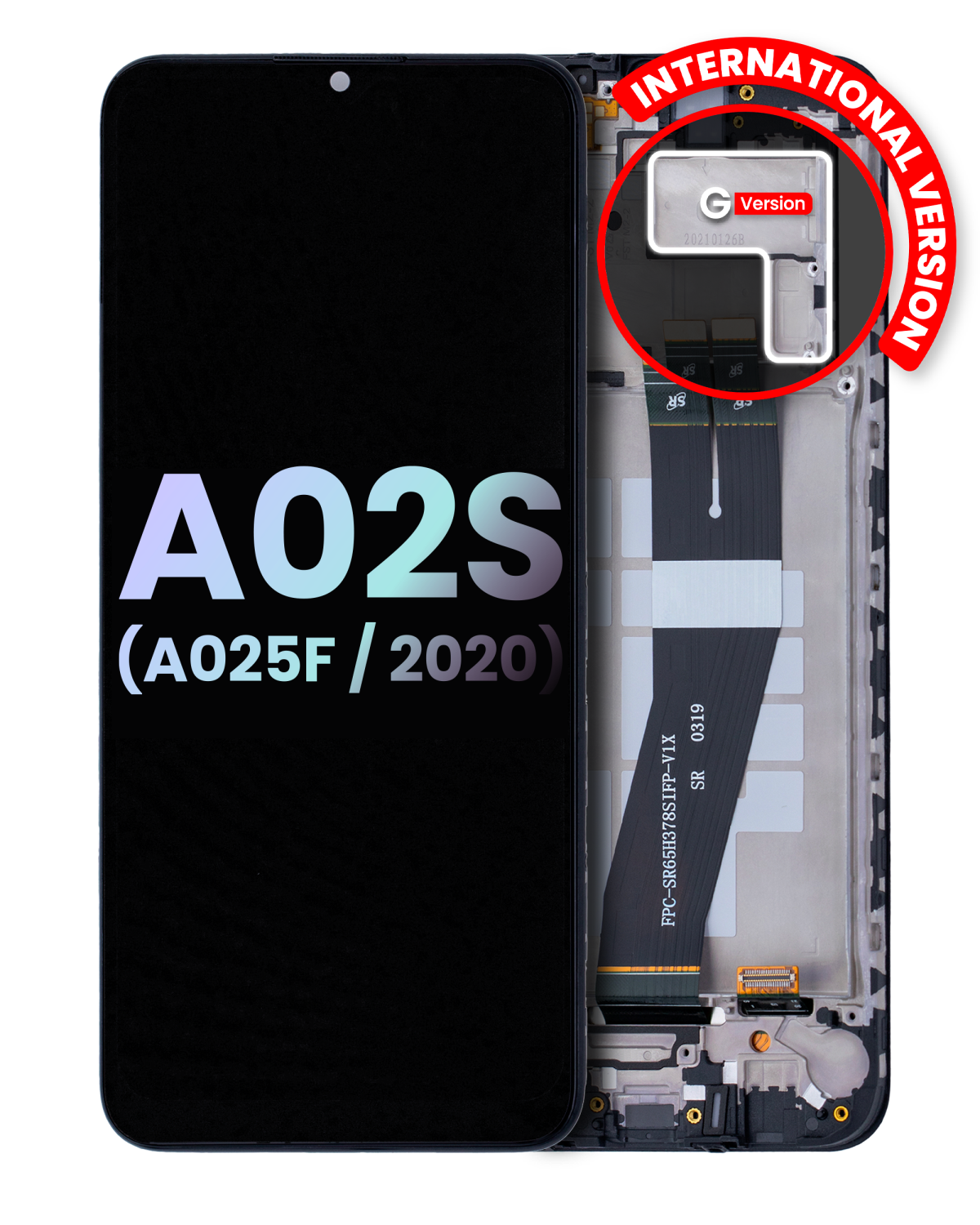 Samsung Galaxy A02 S İle Uyumlu İçin Çerçeveli ekran (A025F 2020) (Uluslararası Sürüm) (Servis Paketi) (Tüm Renkler)  LCD Ekranı Uyumlu