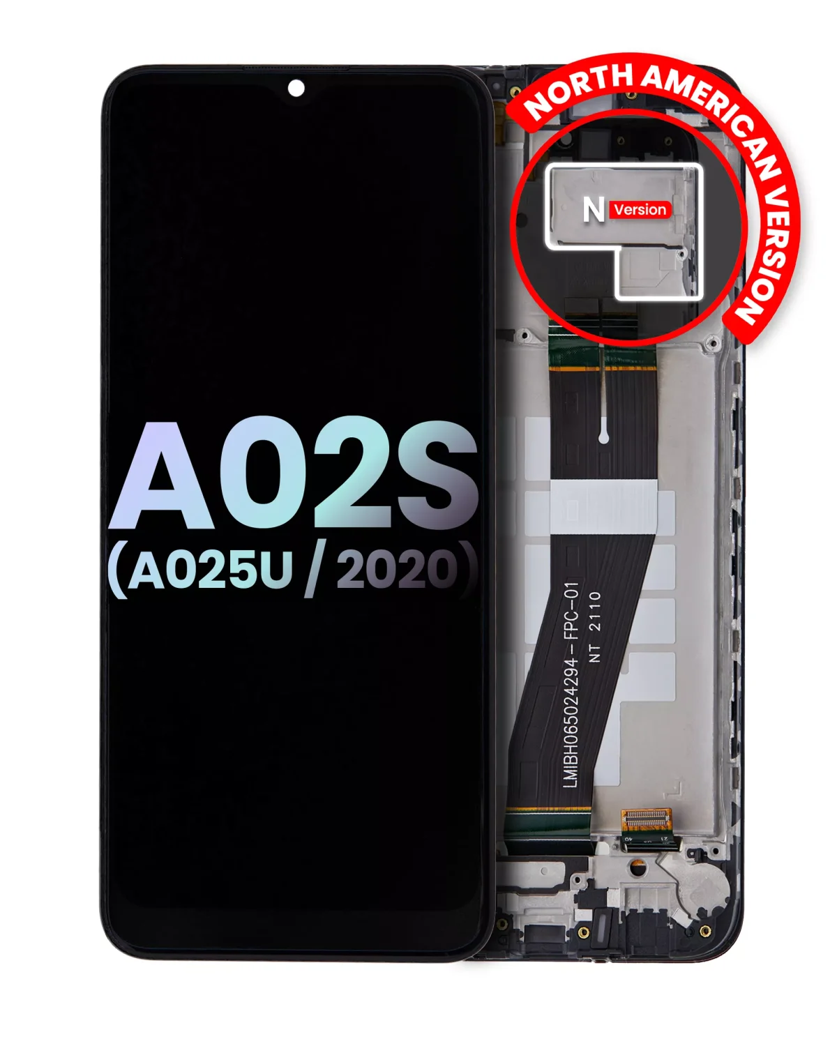 Samsung Galaxy A02 S İle Uyumlu İçin Çerçeveli ekran (A025U 2020) (ABD Sürümü) (Servis Paketi) (Tüm Renkler)  LCD Ekranı Uyumlu