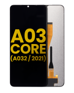 Samsung Galaxy A03 Core İle Uyumlu Çerçevesiz ekran LCD Ekranı (A032 2021) Orijinal (Siyah)