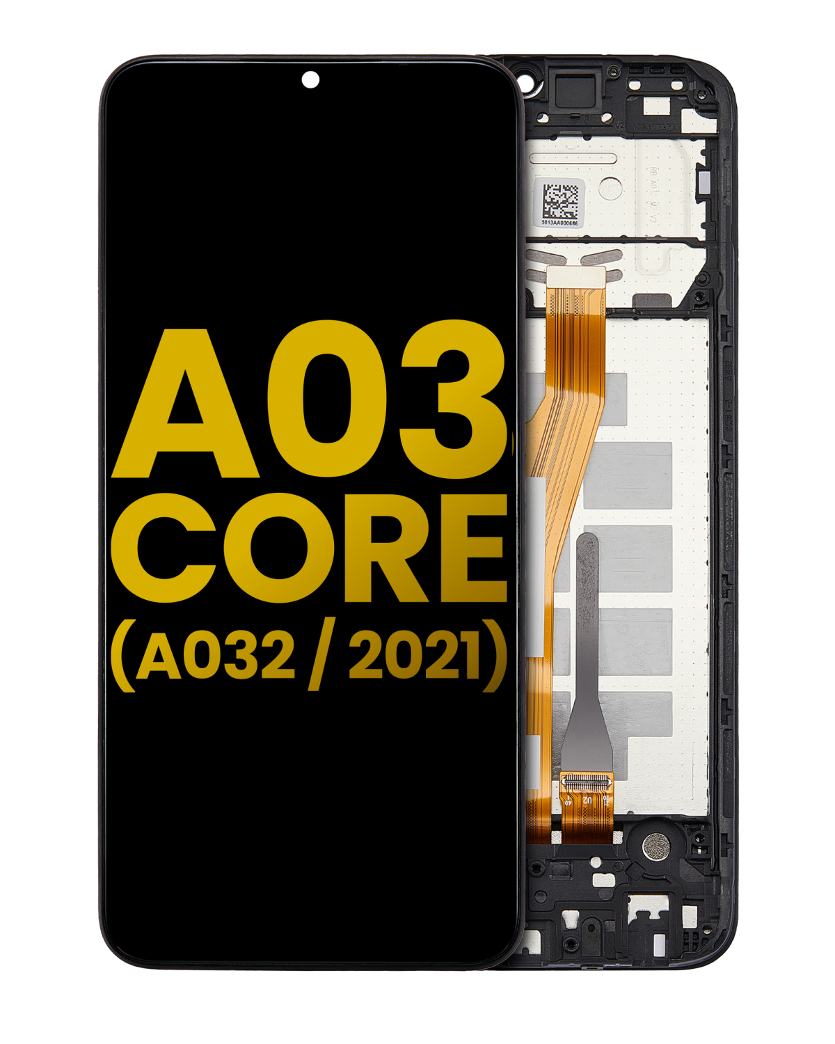 Samsung Galaxy A03 Core İle Uyumlu İçin Çerçeveli ekran (A032 2021) Orijinal (Siyah)  LCD Ekranı Uyumlu