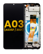Samsung Galaxy A03 İle Uyumlu İçin Çerçeveli ekran (A035F 2021) Orijinal (Tüm Renkler)  LCD Ekranı Uyumlu
