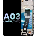 Samsung Galaxy A03 İle Uyumlu İçin Çerçeveli ekran (A035F 2021) (Servis Paketi) (Tüm Renkler)  LCD Ekranı Uyumlu