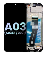 Samsung Galaxy A03 İle Uyumlu İçin Çerçeveli ekran (A035F 2021) (Servis Paketi) (Tüm Renkler)  LCD Ekranı Uyumlu