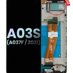 Samsung Galaxy A03 s İle Uyumlu İçin Çerçeveli ekran (A037F 2021) (Çift Sim) (Tip C Çerçeve) (Servis Paketi) (Tüm Renkler)  LCD Ekranı Uyumlu