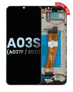 Samsung Galaxy A03 s İle Uyumlu İçin Çerçeveli ekran (A037F 2021) (Çift Sim) (Tip C Çerçeve) (Servis Paketi) (Tüm Renkler)  LCD Ekranı Uyumlu