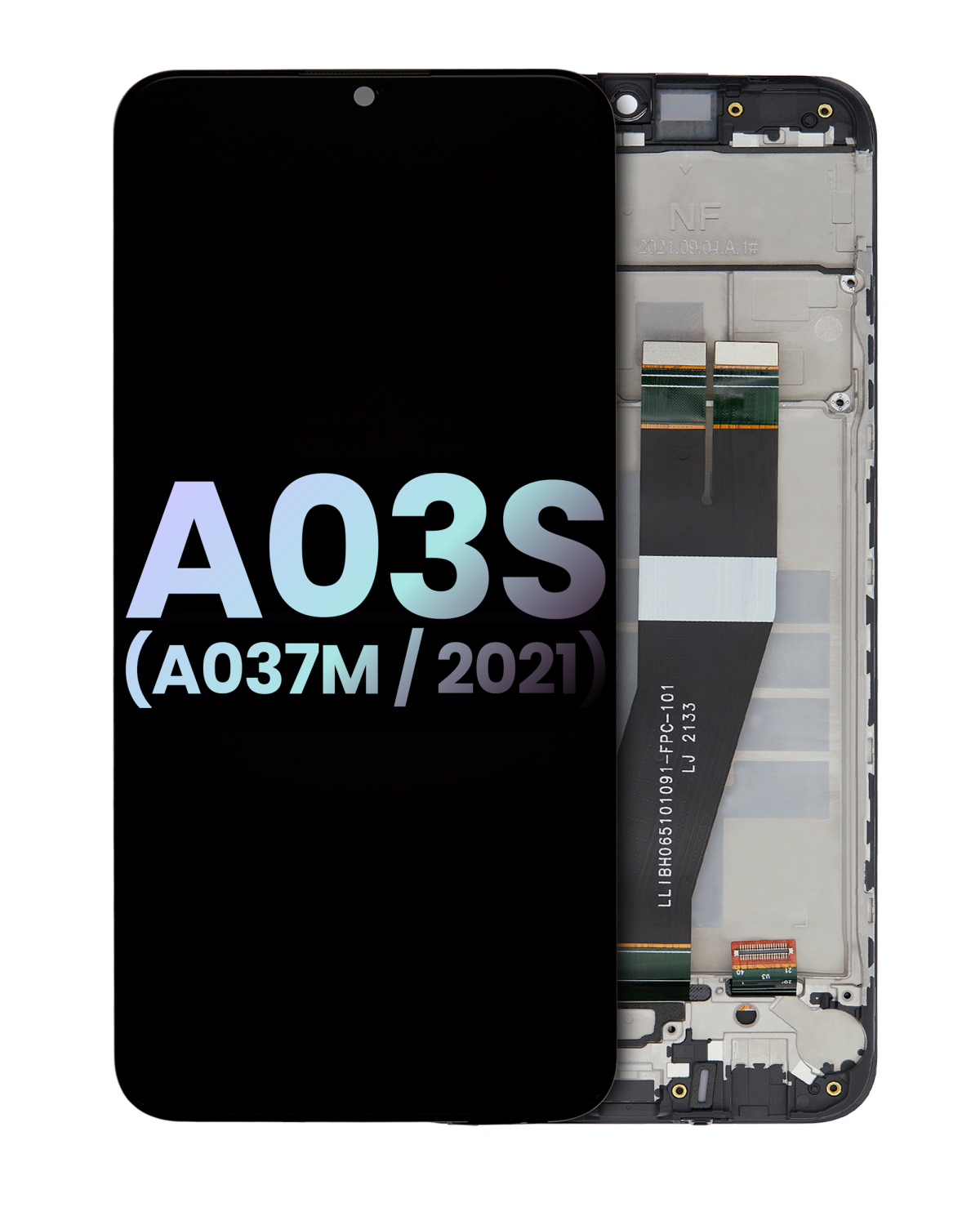 Samsung Galaxy A03 s İle Uyumlu İçin Çerçeveli ekran (A037M 2021) (Tek Sim) (C Tipi Çerçeve) (Servis Paketi) (Tüm Renkler)  LCD Ekranı Uyumlu