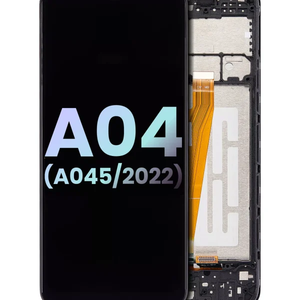 Samsung Galaxy A04 İle Uyumlu İçin Çerçeveli ekran (A045 2022) (Servis Paketi) (Tüm Renkler)  LCD Ekranı Uyumlu