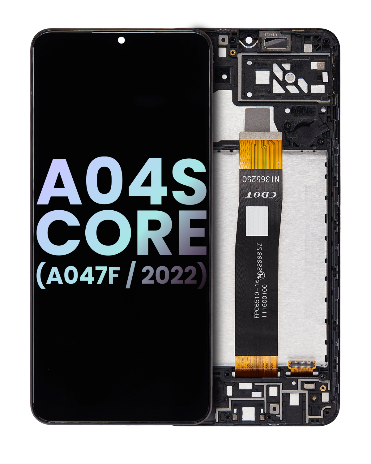 Samsung Galaxy A04S İle Uyumlu İçin Çerçeveli ekran Core (A047 2022) (Service Pack) (Siyah)  LCD Ekranı