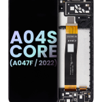 Samsung Galaxy A04S İle Uyumlu İçin Çerçeveli ekran Core (A047 2022) (Service Pack) (Siyah)  LCD Ekranı