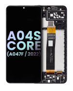 Samsung Galaxy A04S İle Uyumlu İçin Çerçeveli ekran Core (A047 2022) (Service Pack) (Siyah)  LCD Ekranı