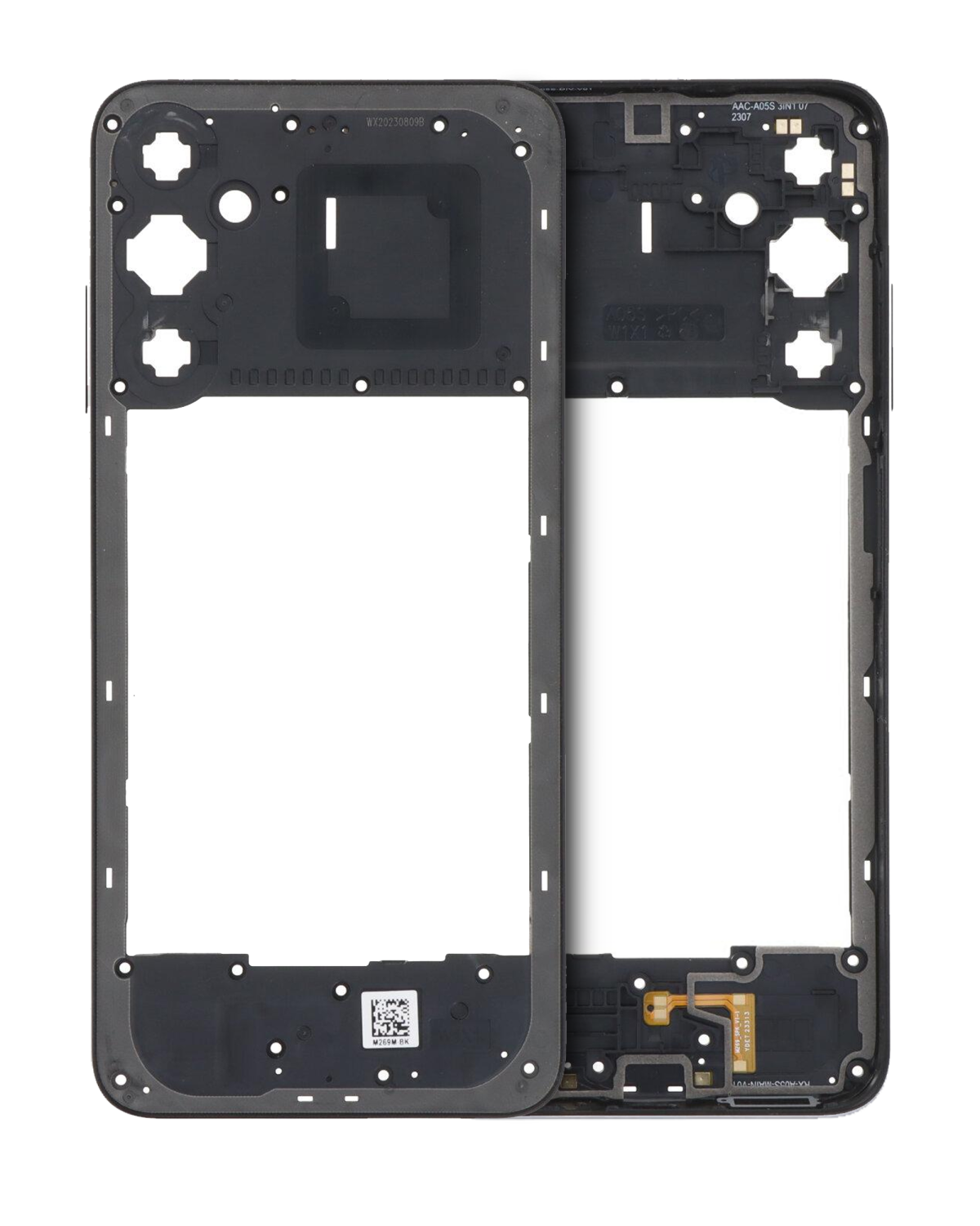 Samsung Galaxy A05 S İle Uyumlu  Orta Çerçeve Kasası (A057 2023) (Siyah)
