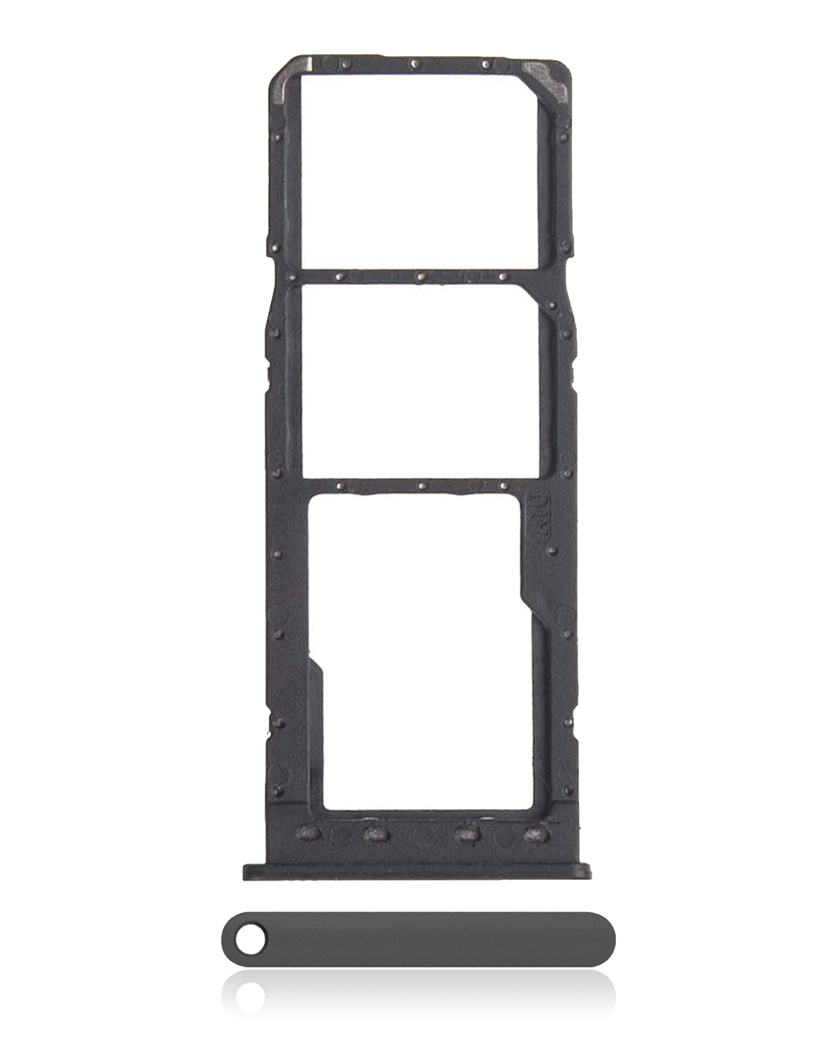 Samsung Galaxy A10 İle Uyumlu Çift Sim Kart Tepsisi (A105 2019) (Siyah)