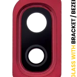 Samsung Galaxy A10 İle Uyumlu İçin Braket (A105 2019) (Kırmızı)  Çerçeve Uyumlu Arka Kamera Lensi