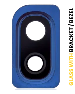 Samsung Galaxy A10 İle Uyumlu İçin Braket (A105 2019) (Mavi)  Çerçeve Uyumlu Arka Kamera Lensi
