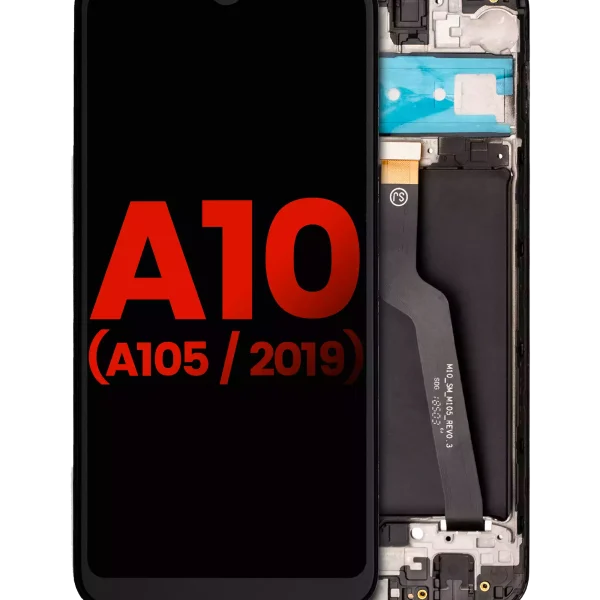 Samsung Galaxy A10 İle Uyumlu İçin Çerçeveli ekran (A105 2019) (Tek Kart Sürümü) (Tüm Renkler)  LCD Ekranı