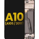 Samsung Galaxy A10 İle Uyumlu İçin Çerçeveli ekran (A105 2019) (Uluslararası Çift Sim Versiyonu) Orijinal (Siyah)  LCD Ekranı