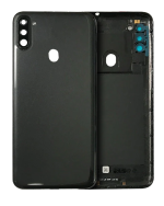Samsung Galaxy A11 Arka İle Uyumlu Kapak Cam Kamera Lensli (A115 2020) (ABD Sürümü) (Servis Paketi) (Siyah)