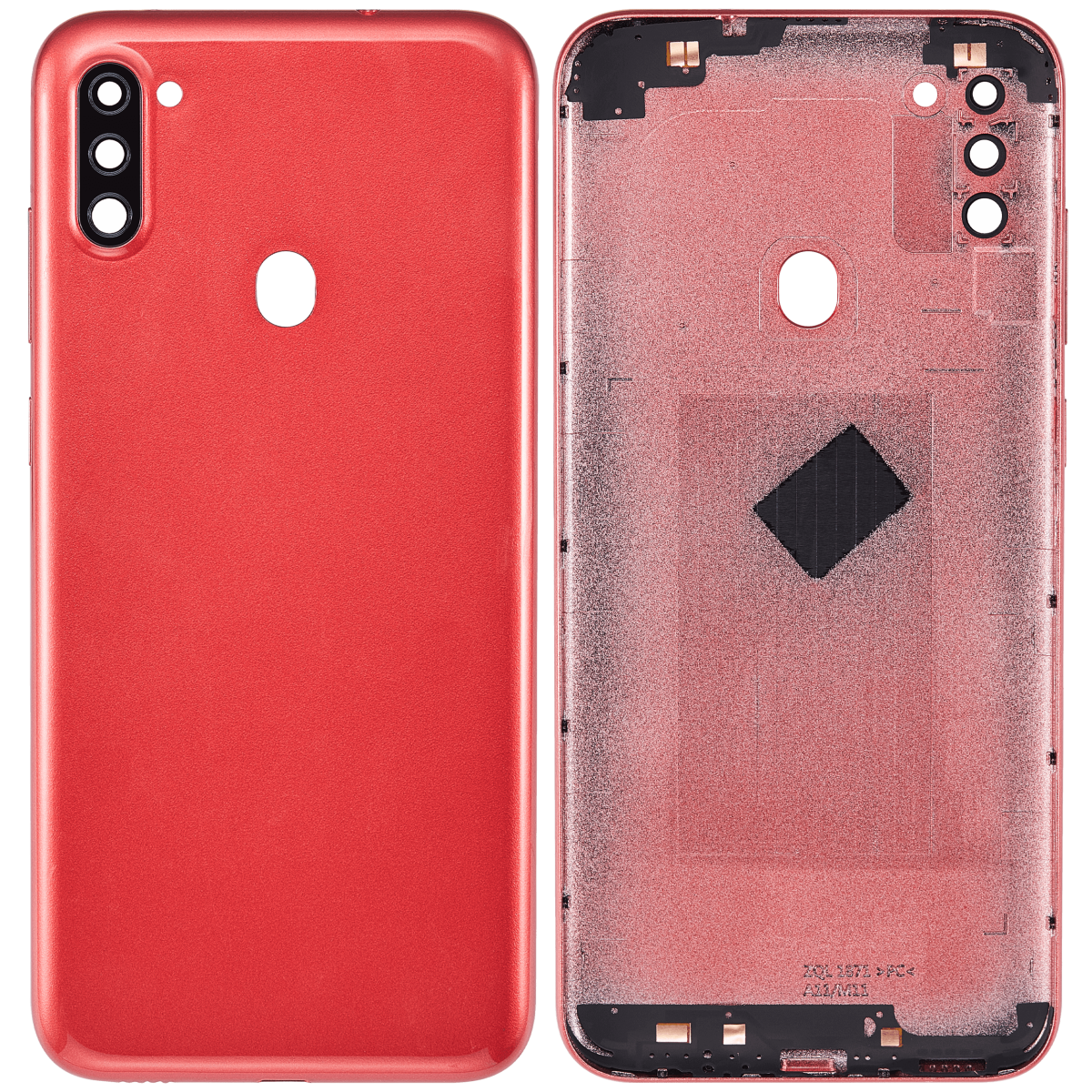 Samsung Galaxy A11 İle Uyumlu (A115 2020) (Uluslararası Sürüm) (Aftermarket Plus) (Kırmızı) Kamera Lensli Arka Kapak - Görsel 2