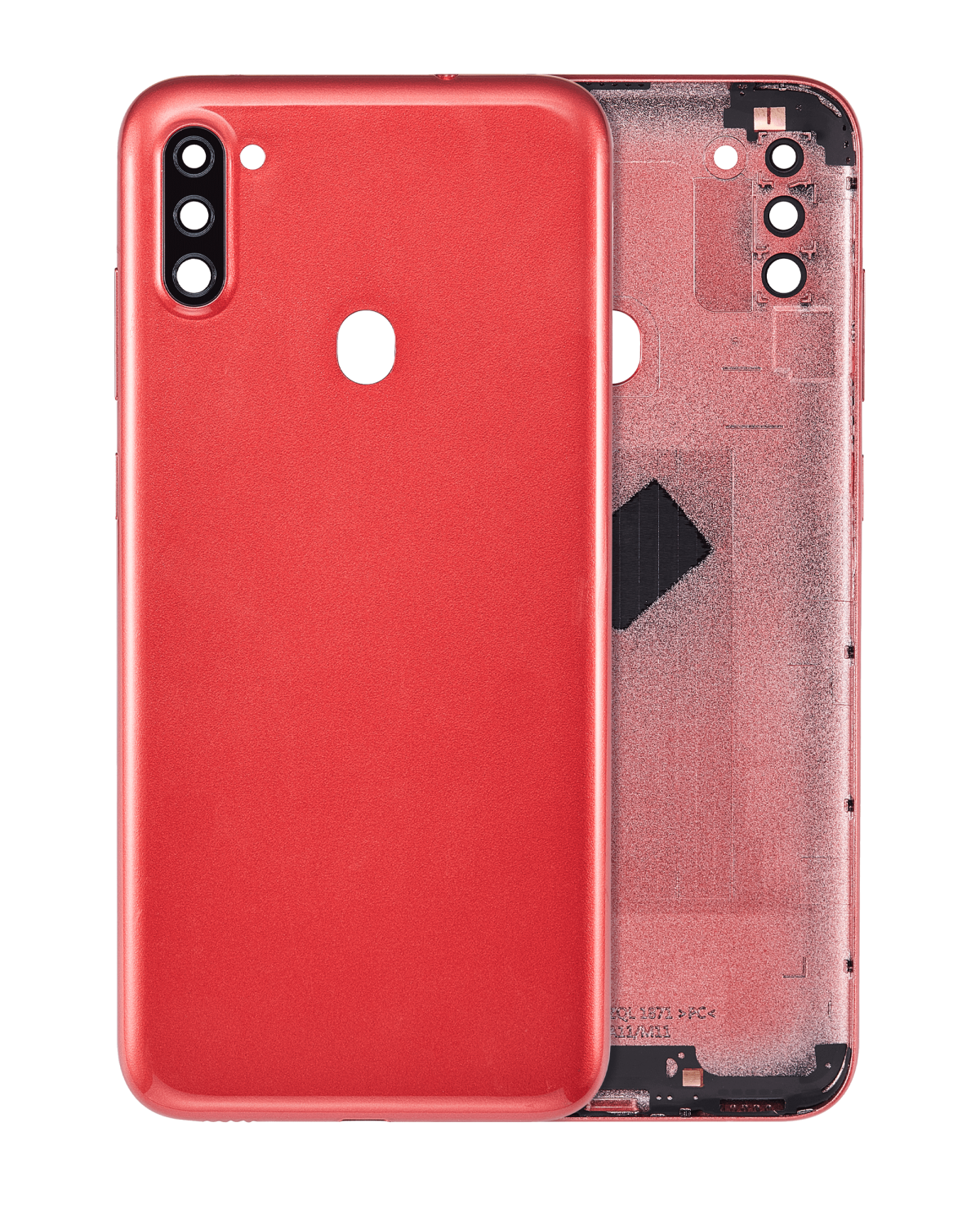 Samsung Galaxy A11 İle Uyumlu (A115 2020) (Uluslararası Sürüm) (Aftermarket Plus) (Kırmızı) Kamera Lensli Arka Kapak
