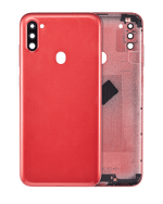 Samsung Galaxy A11 İle Uyumlu (A115 2020) (Uluslararası Sürüm) (Aftermarket Plus) (Kırmızı) Kamera Lensli Arka Kapak