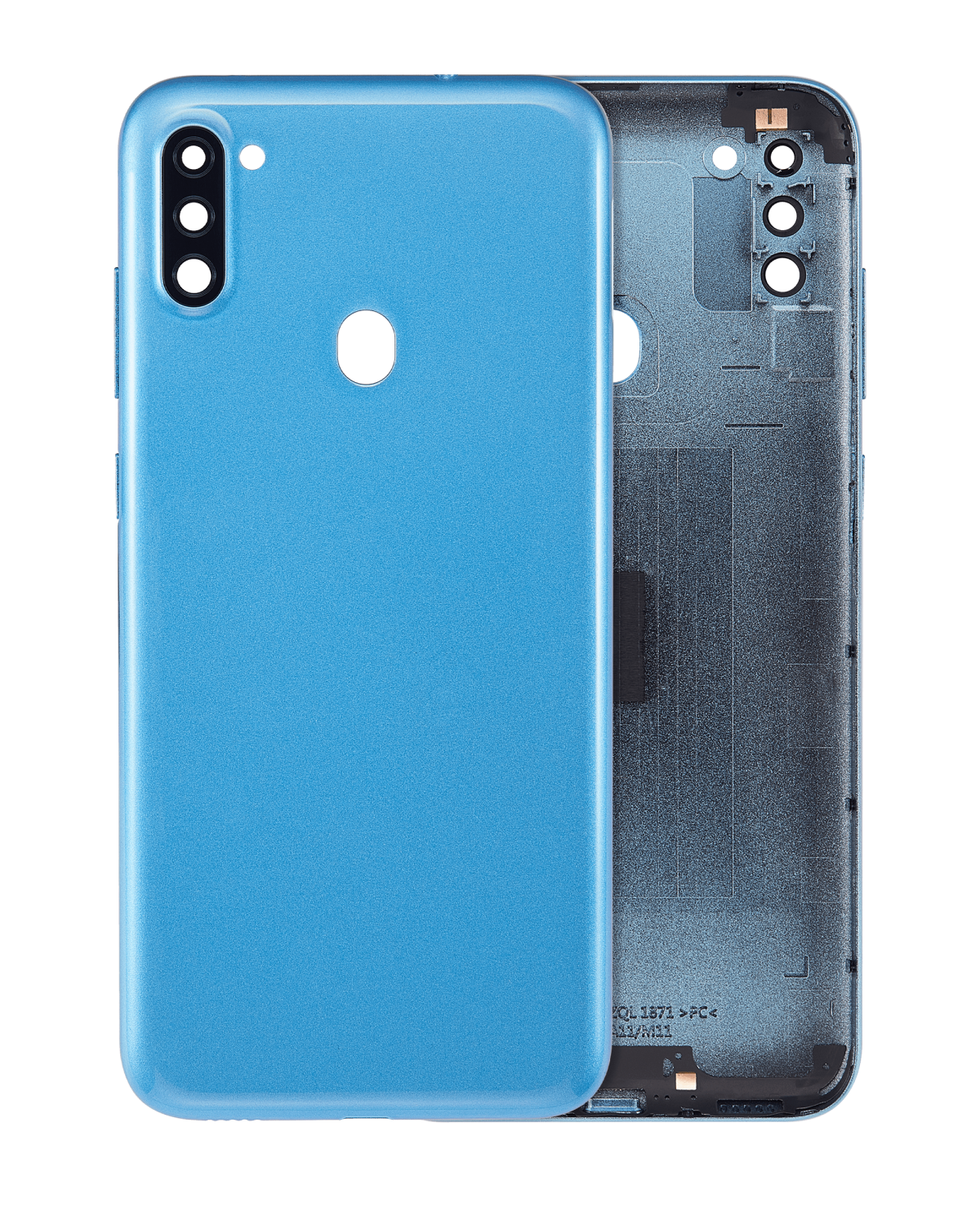 Samsung Galaxy A11 İle Uyumlu (A115 2020) (Uluslararası Sürüm) (Aftermarket Plus) (Mavi) Kamera Lensli Arka Kapak