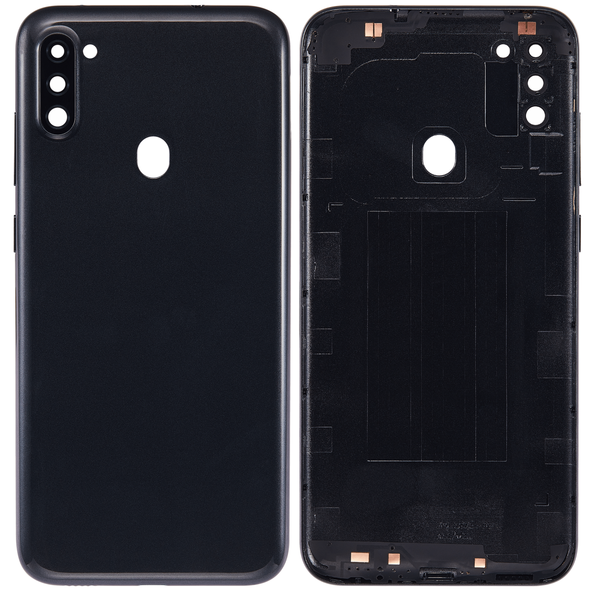 Samsung Galaxy A11 İle Uyumlu (A115 2020) (Uluslararası Sürüm) (Aftermarket Plus) (Siyah) Kamera Lensli Arka Kapak - Görsel 2