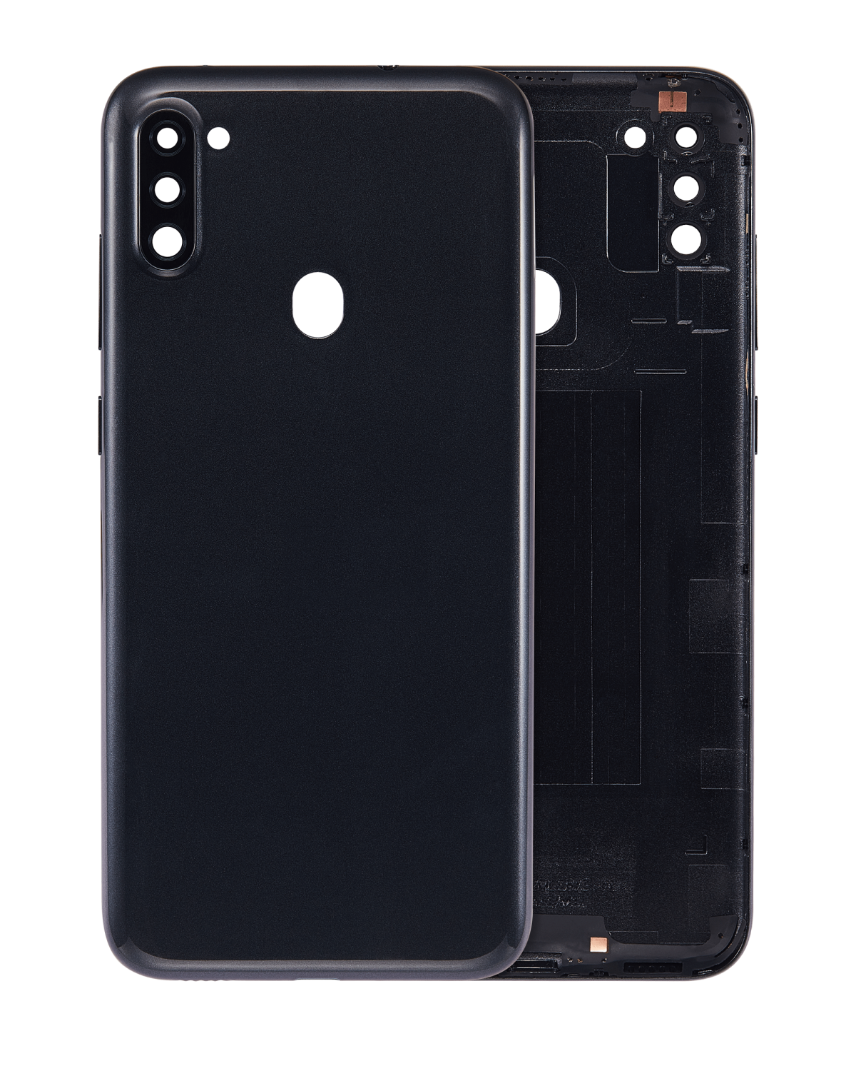Samsung Galaxy A11 İle Uyumlu (A115 2020) (Uluslararası Sürüm) (Aftermarket Plus) (Siyah) Kamera Lensli Arka Kapak