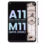 Samsung Galaxy A11 İle Uyumlu İçin Çerçeveli ekran (A115F A115M 2020) M11 (M115 2020) (Uluslararası Sürüm) (Servis Paketi) (Tüm renkler - Görsel 3