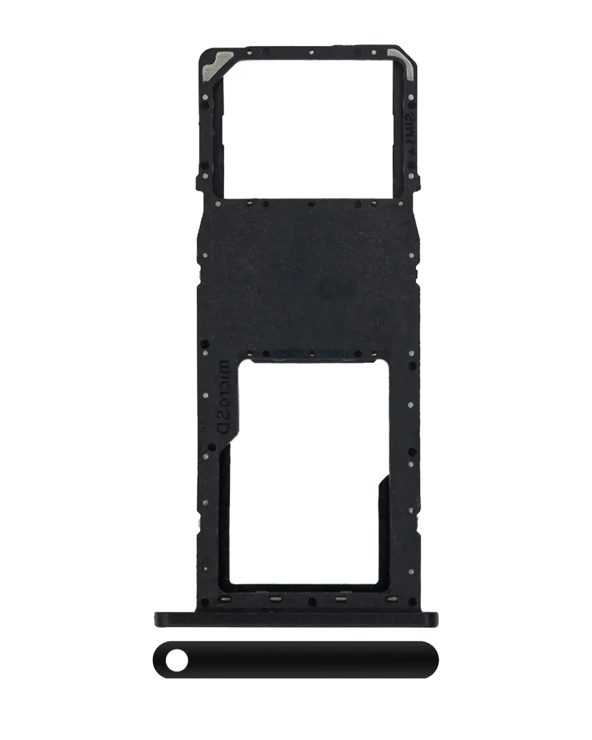 Samsung Galaxy A11 İle Uyumlu Tek Sim Kart Tepsisi (A115 2020) (Siyah)