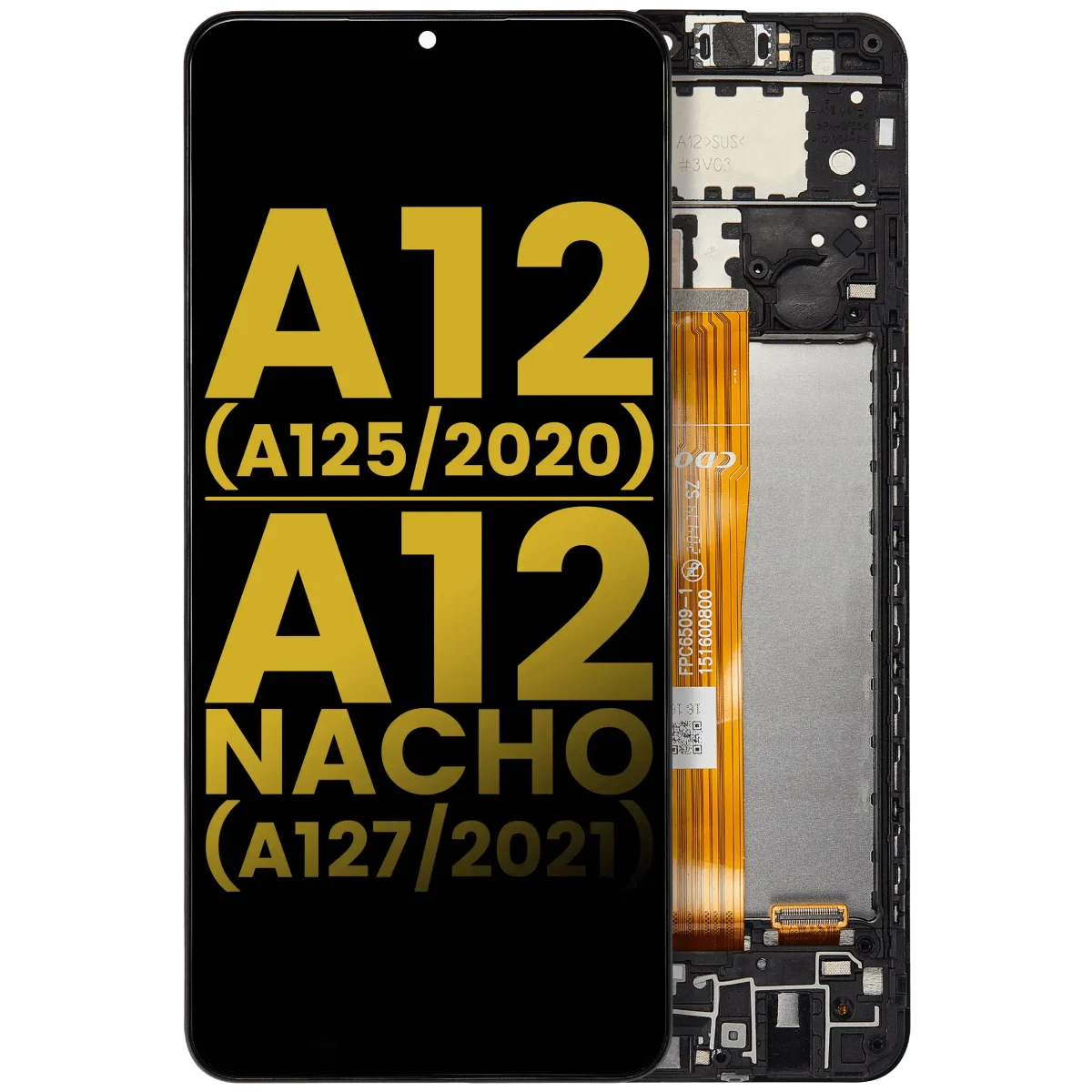Samsung Galaxy A12 İle Uyumlu İçin Çerçeveli ekran (A125 2020) A12 Nacho (A127 2021) Orijinal (Tüm Renkler)