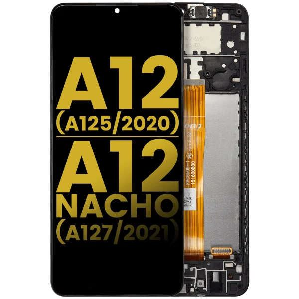 Samsung Galaxy A12 İle Uyumlu İçin Çerçeveli ekran (A125 2020) A12 Nacho (A127 2021) Orijinal (Tüm Renkler)