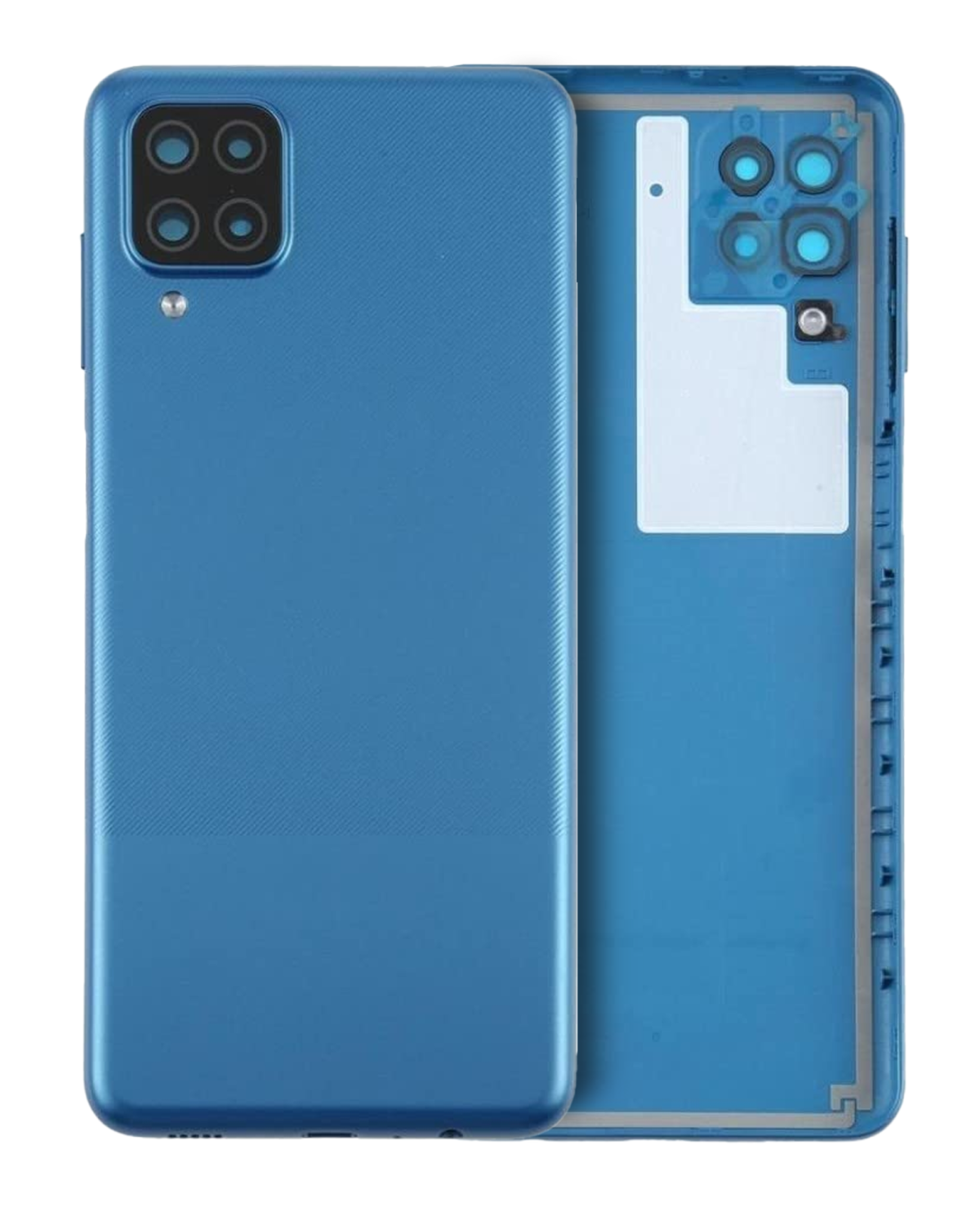 Samsung Galaxy A12 Nacho İle Uyumlu Arka Kapak Camı Kamera Lensiyle Uyumlu (A127 2021) (Servis Paketi) (Mavi)