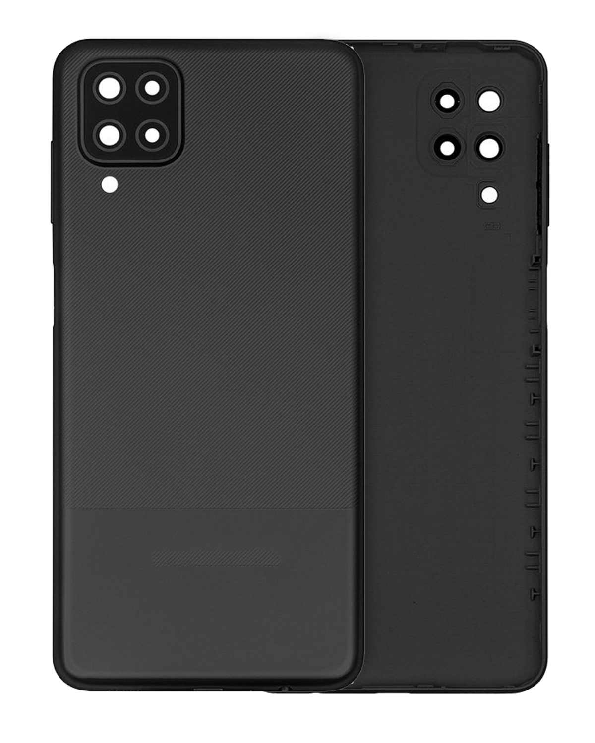 Samsung Galaxy A12 Nacho İle Uyumlu Arka Kapak Camı Kamera Lensiyle Uyumlu (A127 2021) (Servis Paketi) (Siyah)