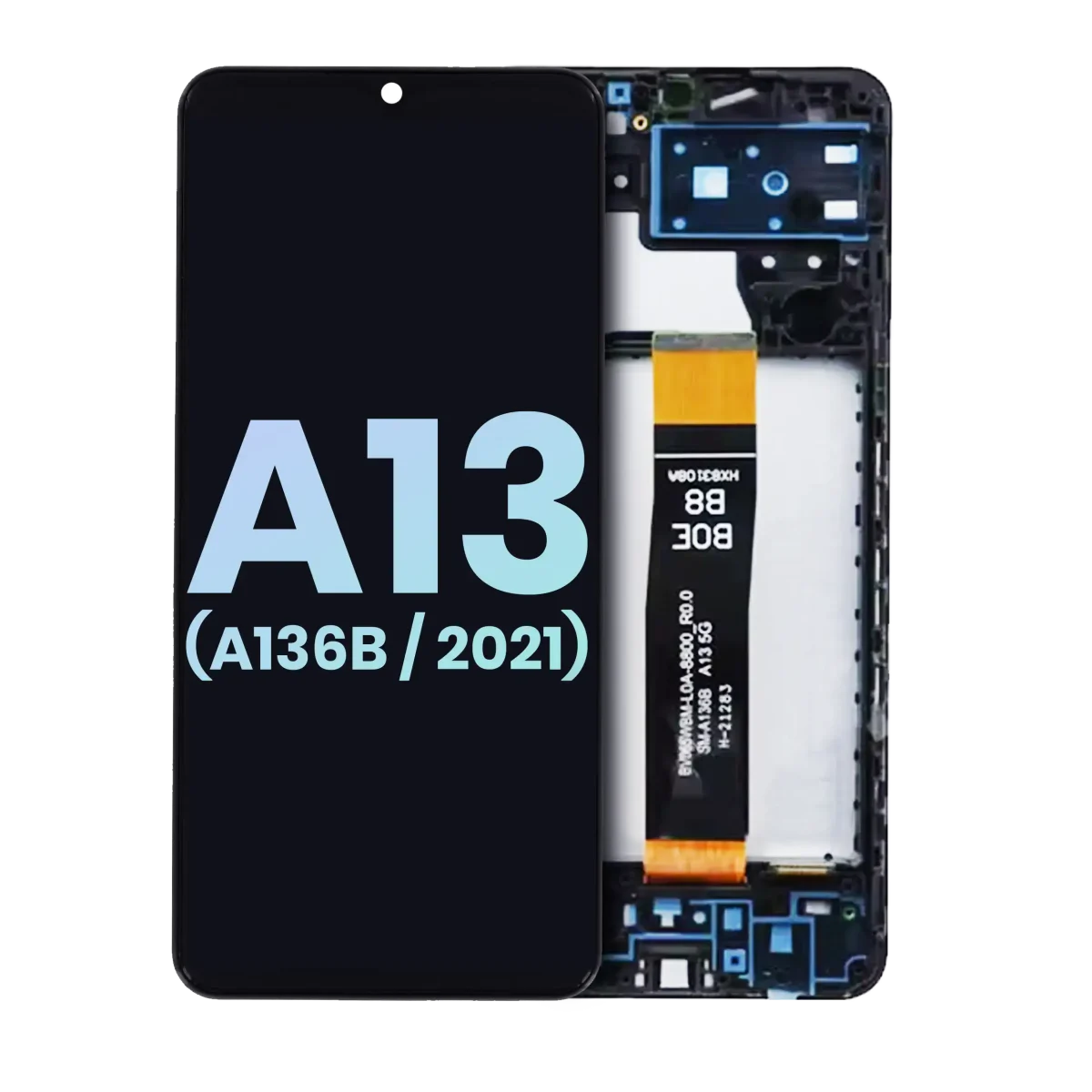 Samsung Galaxy A13 5G İle Uyumlu İçin Çerçeveli ekran (A136B 2021) (Uluslararası Sürüm) (Servis Paketi) (Tüm Renkler)  LCD Ekranı Uyumlu