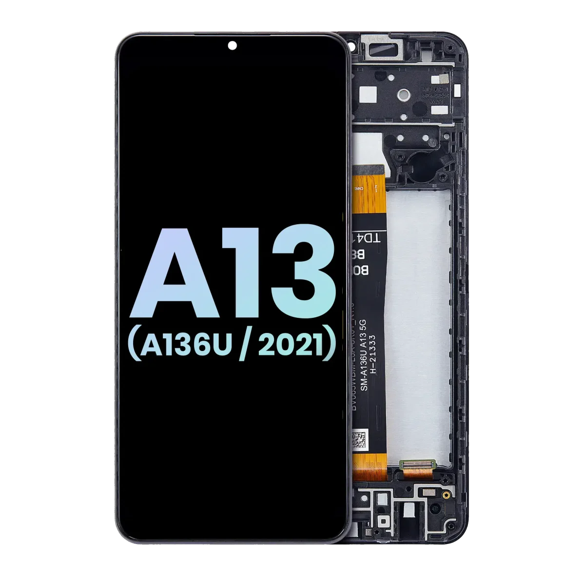 Samsung Galaxy A13 5G İle Uyumlu İçin Çerçeveli ekran (A136U 2021) (ABD Sürümü) (Servis Paketi) (Tüm Renkler)  LCD Ekranı Uyumlu