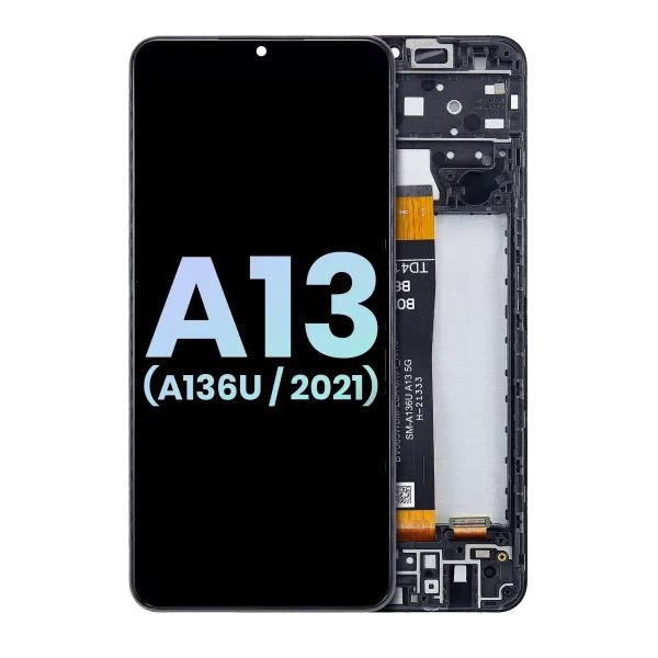 Samsung Galaxy A13 5G İle Uyumlu İçin Çerçeveli ekran (A136U 2021) (ABD Sürümü) (Servis Paketi) (Tüm Renkler)  LCD Ekranı Uyumlu