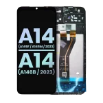 Samsung Galaxy A14 4G İle Uyumlu Çerçeveli ekran LCD Ekranı A Kalite 145F A145M 2023) A14 5G (A146B 2023) (Uluslararası Sürüm) (Servis Paketi) (Tüm Renkler)