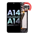 Samsung Galaxy A14 4G İle Uyumlu Çerçeveli ekran LCD Ekranı Orijinal (A145F A145M 2023) A14 5G (A146B 2023) (Uluslararası Sürüm) (Servis Paketi) (Tüm Renkler)