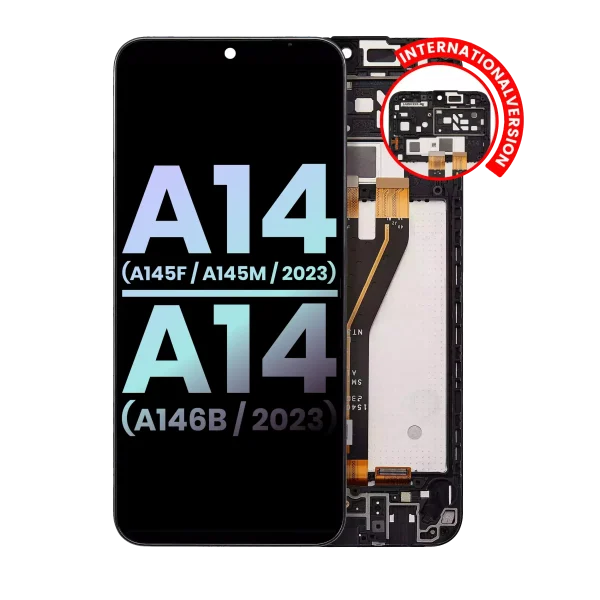 Samsung Galaxy A14 4G İle Uyumlu Çerçeveli ekran LCD Ekranı Orijinal (A145F A145M 2023) A14 5G (A146B 2023) (Uluslararası Sürüm) (Servis Paketi) (Tüm Renkler)