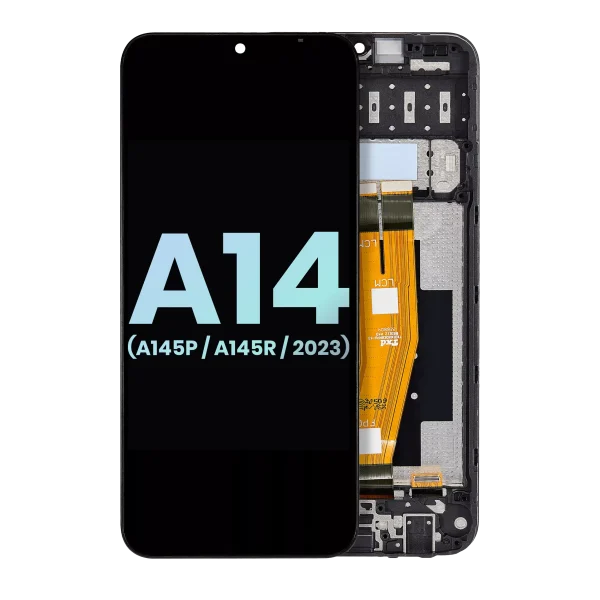 Samsung Galaxy A14 4G İle Uyumlu İçin Çerçeveli ekran (A145P A145R 2023) (Servis Paketi) (Tüm Renkler)  LCD Ekranı