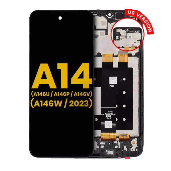 Samsung Galaxy A14 5G İle Uyumlu İçin Çerçeveli ekran (A146U A146P A146V A146W 2023) (ABD Sürümü) Orijinal (Tüm Renkler)  LCD Ekranı