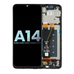 Samsung Galaxy A14 5G İle Uyumlu İçin Çerçeveli ekran (A146U A146P A146V A146W 2023) (ABD Sürümü) (Servis Paketi) (Tüm Renkler)  LCD Ekranı Uyumlu